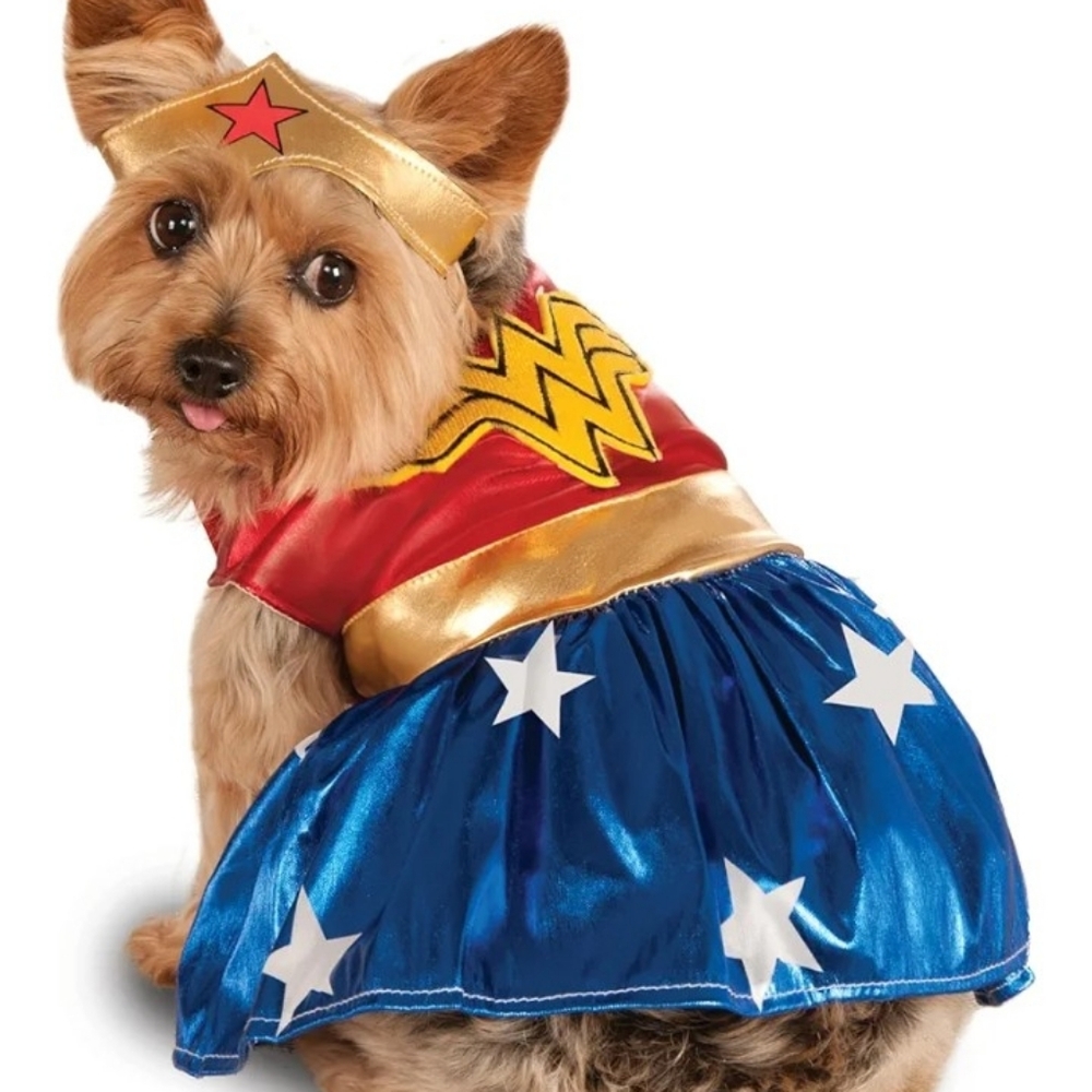 WONDER WOMAN PET DOG HALLOWEEN COSTUME - SMALL AND MEDIUM SIZES - NEW